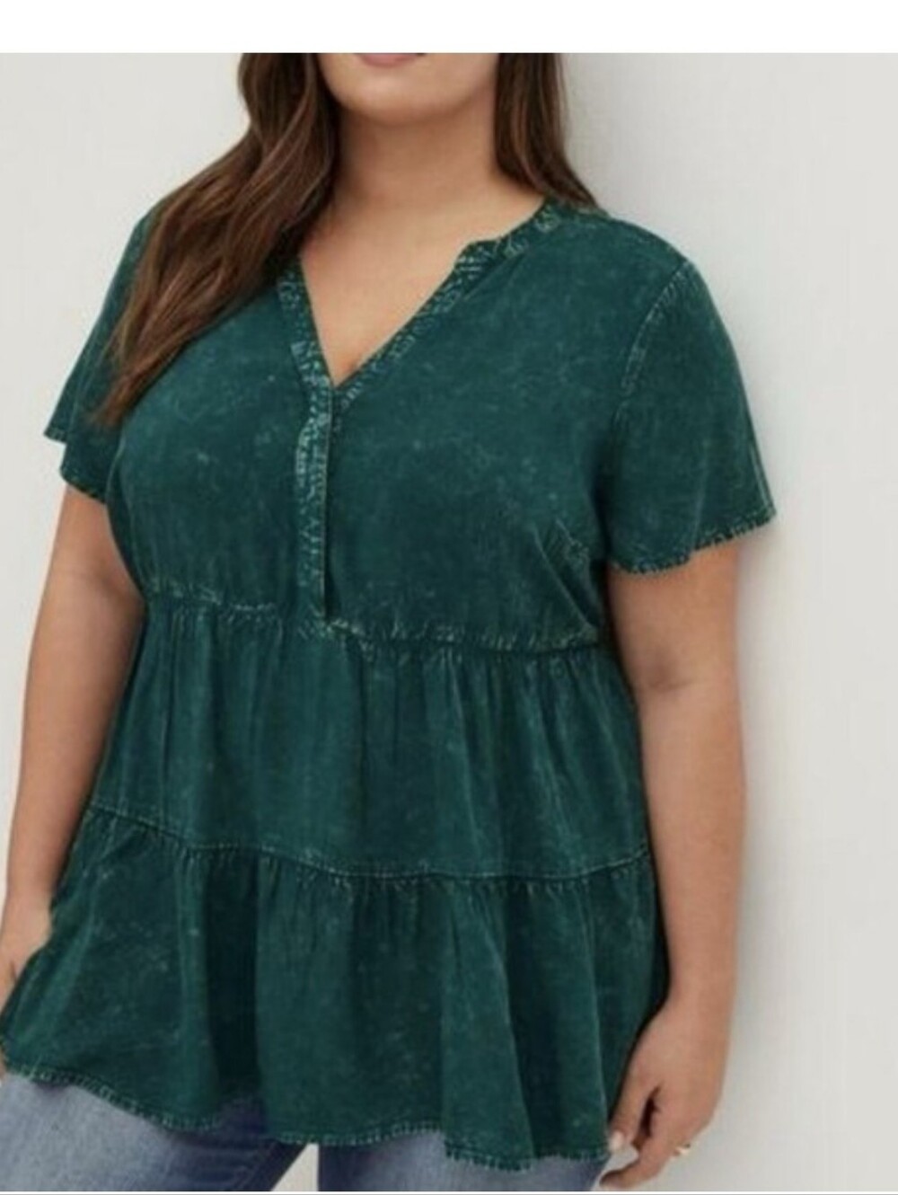 Torrid Babydoll Tiered Tunic Shirt